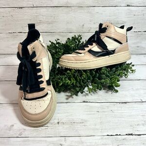 ZARA Kids High Top Sneakers Size 31 EU Beige White Black  Casual Shoes 13